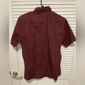 Topman Burgundy Red Short Sleeve Button Up Dress Shirt